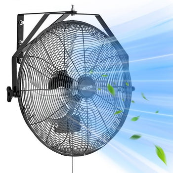 18 Inch Industrial Wall Mount Fan, High Velocity 4000 CFM Indoor Fan with 3 Speeds,  Powerful Motor Garage Wall Fan with Aluminum Blades for Workshop, Warehouse, Greenhouse, Commercial