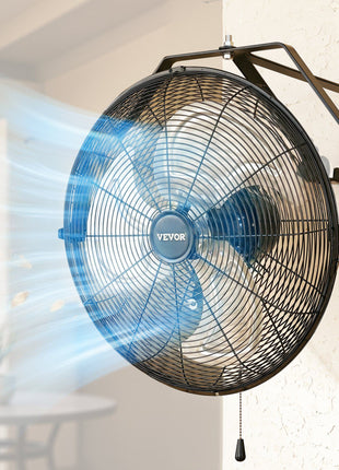 18 Inch Industrial Wall Mount Fan, High Velocity 4000 CFM Indoor Fan with 3 Speeds,  Powerful Motor Garage Wall Fan with Aluminum Blades for Workshop, Warehouse, Greenhouse, Commercial
