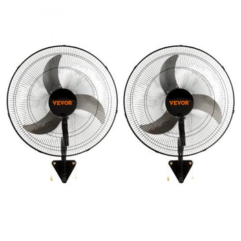 Wall Mount Fan, 2 PCS 18 inch Oscillating, 3-speed High Velocity Max. 4000 CFM Industrial Wall Fan for Indoor, Commercial, Residential, Warehouse, Greenhouse, Workshop, Basement, Garage,Black