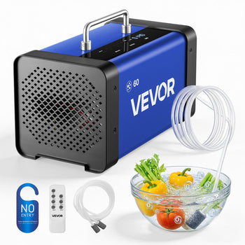 Ozone Generator, 60000mg/h Commercial Ozone Machine, with 15s Delayed Start & Dual-Hose Water Mode & LCD Touchscreen, Industrial Deodorizer for Car, Smoke, Home Odors, Up to 4800 sq.ft