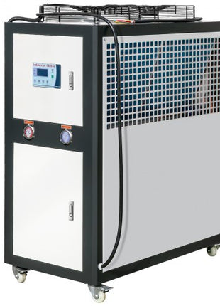 Industrial Water Chiller, 6HP 16 Gal Air-Cooled Industrial Water Chiller, 15,100 Kcal/h Cooling Capacity with Finned Condenser Micro-Computer Control 60L Water Tank, for Cooling Water