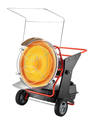 125000 BTU Radiant Kerosene Diesel Heater, Portable Industrial Space Heater with Adjustable Temp & Wheels, Ideal for Jobsite/Garage/Warehouse/Workshop Construction Heating,Black