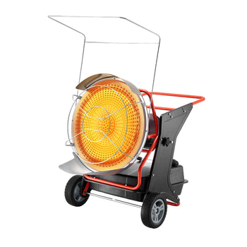 125000 BTU Radiant Kerosene Diesel Heater, Portable Industrial Space Heater with Adjustable Temp & Wheels, Ideal for Jobsite/Garage/Warehouse/Workshop Construction Heating,Black