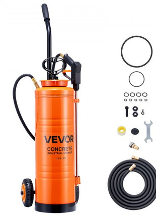 Industrial Sprayer, 4.5 Gallons Large Capacity, Stainless Steel Concrete Sprayer with Ergonomic Handle & Removable Cart, 48" & 120" Hose, Concrete Sealer Sprayers for Form Oils Construction