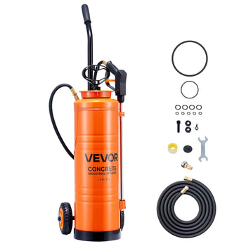 Industrial Sprayer, 4.5 Gallons Large Capacity, Stainless Steel Concrete Sprayer with Ergonomic Handle & Removable Cart, 48" & 120" Hose, Concrete Sealer Sprayers for Form Oils Construction