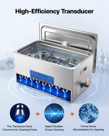 Ultrasonic Cleaner 22L-Class Capacity Ultrasonic Parts Cleaner 40kHz, Digital Time and Temp Control, Stainless Steel Ultra Sonic Cleaning Machine with Cleaning Baskets, for Auto Parts, Glasses