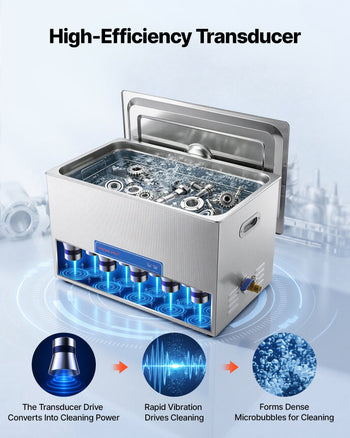 Ultrasonic Cleaner 30L-Class Capacity Ultrasonic Parts Cleaner 40kHz, Digital Time and Temp Control, Stainless Steel Ultra Sonic Cleaning Machine with Cleaning Baskets, for Auto Parts, Glasses