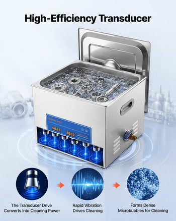 Ultrasonic Cleaner 15L-Class Capacity Ultrasonic Parts Cleaner 40kHz, Digital Time and Temp Control, Stainless Steel Ultra Sonic Cleaning Machine with Cleaning Baskets, for Auto Parts, Glasses