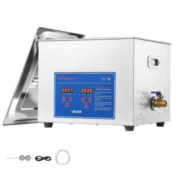 Ultrasonic Cleaner 15L-Class Capacity Ultrasonic Parts Cleaner 40kHz, Digital Time and Temp Control, Stainless Steel Ultra Sonic Cleaning Machine with Cleaning Baskets, for Auto Parts, Glasses