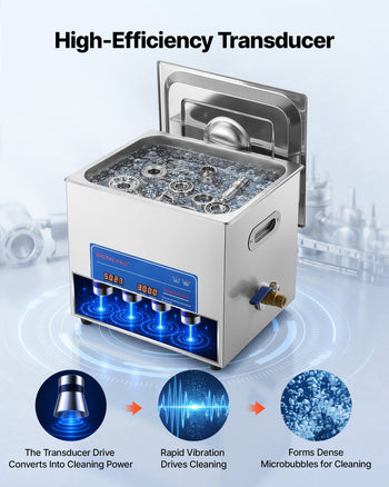 Ultrasonic Cleaner 10L-Class Capacity Ultrasonic Parts Cleaner 40kHz, Digital Time and Temp Control, Stainless Steel Ultra Sonic Cleaning Machine with Cleaning Baskets, for Auto Parts, Glasses