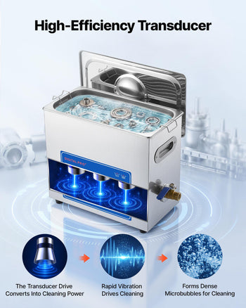 Ultrasonic Cleaner 6L-Class Capacity Ultrasonic Parts Cleaner 40kHz, Digital Time and Temp Control, Stainless Steel Ultra Sonic Cleaning Machine with Cleaning Baskets, for Jewelry, Small Items