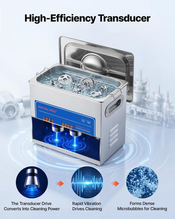 Ultrasonic Cleaner 3L-Class Capacity Ultrasonic Parts Cleaner 40kHz, Digital Time and Temp Control, Stainless Steel Ultra Sonic Cleaning Machine with Cleaning Baskets, for Jewelry, Small Items