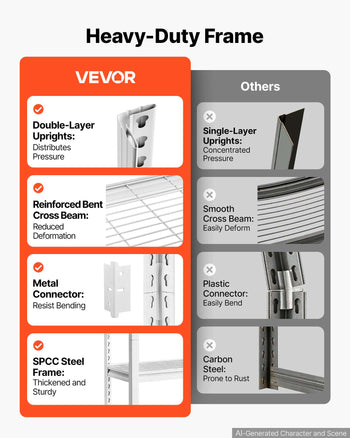 Storage Shelves, 4-Tier Garage Shelving with Wheels 30 x 12 x 63 in, for Garage, Basement, Warehouse, Kitchen, 800 lbs Static Load, Heavy-Duty Metal Unit, Adjustable Racks, with Gloves, White