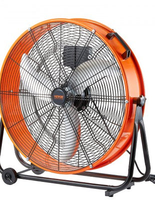 Drum Fan, 24 Inch High Velocity Industrial Shop Fan, Heavy Duty Commercial Use Infinitely Variable Speed 7935CFM,360°Adjustable Tilting Industrial Floor Fan for Warehouse,Workshop,Factory