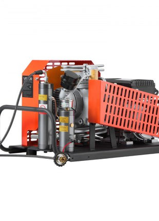 PCP Air Compressor, 4500PSI/30Mpa Diving Scuba Tank Air Compressor, 60 L/min Four-Cylinder Auto Stop PCP Rifle Compressor Pump with Fan Cooling System for Scuba Tanks, Paintball, Firefighting