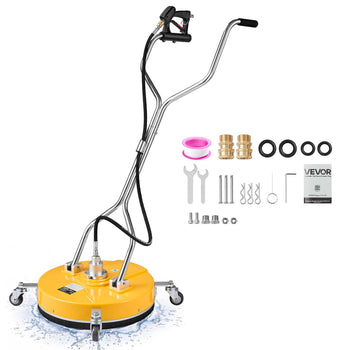 20 inch Pressure Washer Surface Cleaner, Raised Handle, ABS Yellow, Power Washer Attachment with Wheels for Concrete, Patio, Sidewalk, Deck, Driveway, Floor, 4000 Max PSI, 3/8 Quick Connector