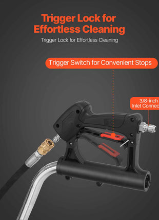 18" Pressure Washer Surface Cleaner, Stainless Steel Pressure Washer Attachments with 4 Wheels, 4000 Max PSI, 3/8 Quick Connector, 2 Spray Nozzles, Dual Handle, for Concrete, Patio, Sidewalk