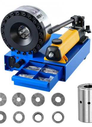 High Pressure Hydraulic Hose Crimper, Manual Hose Crimping Tool with 8 Dies & 0.24"-1.1" Crimping Range, Suitable for Low & High-Pressure Oil Pipes, Gas/Water/Auto AC Hoses & Cable Joints