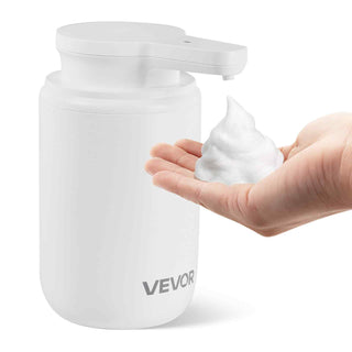 Soap Dispenser, 300 ml / 10 oz, Rechargeable Automatic Hand Soap Dispenser with Pump, 2 Adjustable Levels, Modern Touchless Liquid Foam Container with Indicator for Bathroom and Kitchen, White
