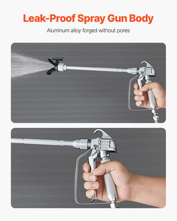 Airless Paint Spray Gun and Hose Kit, 3600PSI High Pressure Paint Sprayer Hose Set with 5 Tips, 211, 315, 417, 517, 623, Swivel Joint Airless Spray Gun Kit with Filters, Hose and Extension Rods