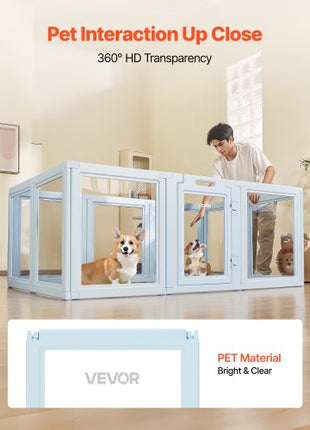 Dog Whelping Box, 76x49x30 in Plastic Dog Whelping Pen for Large Sized Dogs, Waterproof Puppy Playpen with Transparent Windows & Door Lock, Easy to Clean, Durable Indoor Pet Dogs Cats Birth Kit
