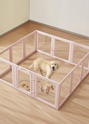 Dog Whelping Box, 60x59x23 in Transparent Plastic Dog Whelping Pen for X-Large Sized Dogs, Waterproof Puppy Playpen with Windows & Door Lock, Easy to Clean, Durable Indoor Pet Dogs Cats Birth Kit