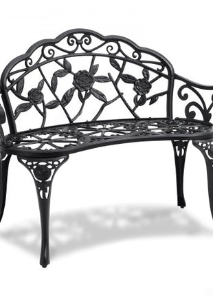 Outdoor Bench, 38.8 inches Metal Garden Bench for Outdoors,480 lbs Load Capacity Bench, Outdoor Garden Park Bench with Backrest and Armrests, Patio Bench for Garden, Park, Yard, Front Porch
