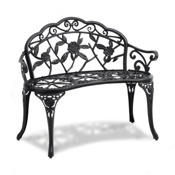 Outdoor Bench, 38.8 inches Metal Garden Bench for Outdoors,480 lbs Load Capacity Bench, Outdoor Garden Park Bench with Backrest and Armrests, Patio Bench for Garden, Park, Yard, Front Porch