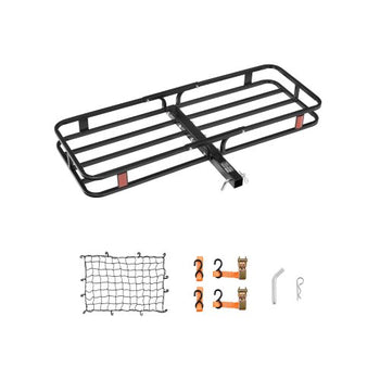53" x 19" x 5", Hitch Cargo Carrier, 500 lbs Capacity Hitch Cargo Carrier with Hitch Stabilizer & Ratchet Straps, Hitch Mount Cargo Carrier with Cargo Net with Hook, Fit for SUVs