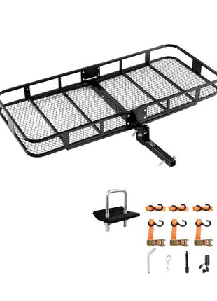70" x 30" x 6", Hitch Cargo Carrier, 500 lbs Capacity Hitch Cargo Carrier with Nighttime Reflective Reminder, Folding Hitch Mount Cargo Carrier with Hitch Lock for 2" Receiver, Fit for SUVs