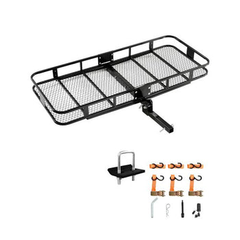 70" x 30" x 6", Hitch Cargo Carrier, 500 lbs Capacity Hitch Cargo Carrier with Nighttime Reflective Reminder, Folding Hitch Mount Cargo Carrier with Hitch Lock for 2" Receiver, Fit for SUVs