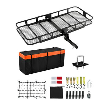 70" x 30" x 6", Hitch Cargo Carrier, 500 lbs Capacity Hitch Cargo Carrier with Ratchet Straps & Cargo Bag, Folding Hitch Mount Cargo Carrier with Hitch Lock for 2" Receiver, Fit for SUVs