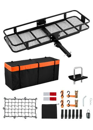 60" x 20" x 6", Hitch Cargo Carrier, 500 lbs Capacity Hitch Cargo Carrier with Cargo Net & Waterproof Cargo Bag, Folding Hitch Mount Cargo Carrier with Hitch Lock for 2" Receiver, Fit for SUVs