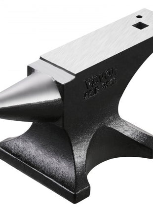 Single Horn Anvil, 55lbs Cast Steel Anvil, High Hardness Rugged Round Horn Anvil for Blacksmiths, with Large Countertop and Stable Base, Metal Working Tool for Metal Bending, Shaping, Twisting
