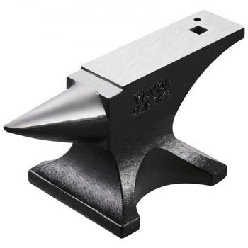 Single Horn Anvil, 55lbs Cast Steel Anvil, High Hardness Rugged Round Horn Anvil for Blacksmiths, with Large Countertop and Stable Base, Metal Working Tool for Metal Bending, Shaping, Twisting