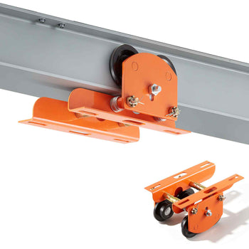 Electric Hoist Manual Trolley, 1100 lbs/0.5 Ton Load for PA200 PA250 PA300 PA400 PA500, Push Beam Trolley with Dual Wheels, 2.68"-4.33" Adjustable Beam Flange Width for Straight & Curved I-Beam
