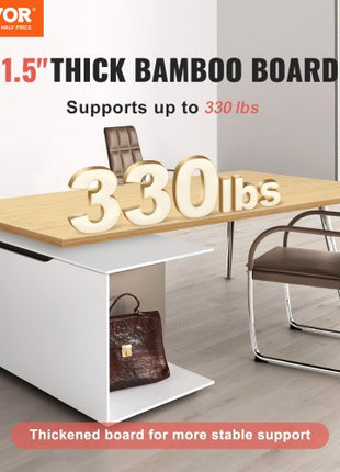 Solid Bamboo Desk Surface, Dimensions: 70.9" x 29" x 1.5", Supports up to 330 lbs, Ideal for Electric Adjustable Desk Frames, Home & Office Rectangular Worktop