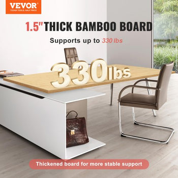 Solid Bamboo Desk Surface, Dimensions: 70.9" x 29" x 1.5", Supports up to 330 lbs, Ideal for Electric Adjustable Desk Frames, Home & Office Rectangular Worktop
