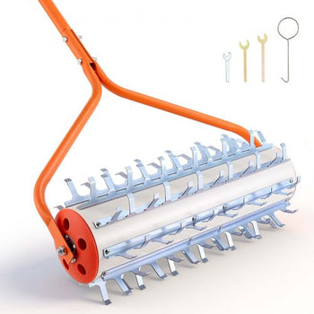 Lake Weed Roller, 12 ft Lake & Pond Weed Removal Tool, Muck Razer Aquatic & Sludge Tiller, Rid Roots and Muck Buildup, 9 Preassembled Galvanized Iron Blades, 3 Aluminum Handles, Easy Assembly