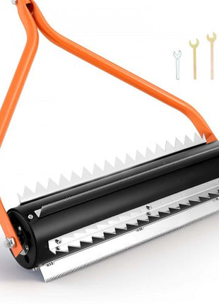 Lake Weed Roller, 14.1 ft Stainless Steel Lake & Pond Weed Removal Tool, Muck Razer Aquatic & Sludge Tiller, Rid Roots and Muck Buildup, 6 Preassembled Stainless Steel Blades, 4 Aluminum Handles