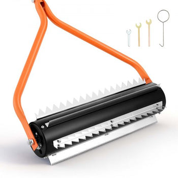 Lake Weed Roller, 14.1 ft Stainless Steel Lake & Pond Weed Removal Tool, Muck Razer Aquatic & Sludge Tiller, Rid Roots and Muck Buildup, 6 Preassembled Stainless Steel Blades, 4 Aluminum Handles