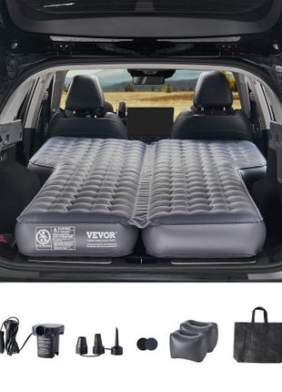 Car Air Mattress, Inflatable Car Camping Mattress, Oxford Thickened Travel Beds, Comfortable and Durable Portable Sleeping Pad with Air Pump, Nozzle, Carry Bag, Fits Most SUV MPV Sedan, Gray