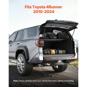 Rear Trunk Cargo Rack, for 2010-2024 Toyota 4Runner, 220 lbs Capacity, Aluminum Alloy Basket Tray Interior Storage Luggage Carrier, Adjustable Height Shelf Stand Organizer for Camping Trip Gear