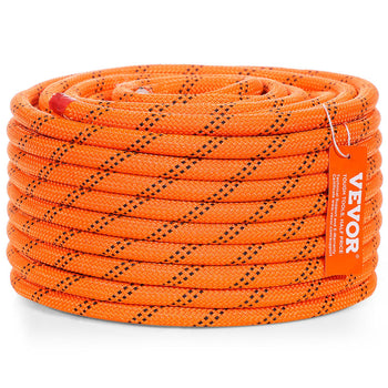 Dual Twisted Polyester Cord, 1/2 inch by 120 feet, 48-Strand, 8000 LBS Tensile Strength, Multi-Use Outdoor Rope for Arborist Activities, Hiking, Swinging, Rappelling, and Rescue, Or
