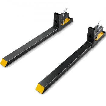 Pallet Forks, 4000 lbs Capacity clamp on Pallet Forks, 60" Tractor Bucket Forks, Heavy Duty Front Loader Attachment for Tractor, Loader Bucket, Skid Steer, Tractor Forks for Agriculture and Farm
