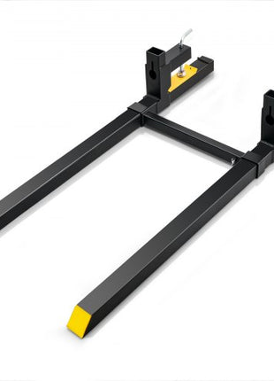 Pallet Forks, 2000 lbs Tractor Bucket Forks, 60" Total Length Clamp on Pallet Forks with Adjustable Stabilizer bar, Heavy Duty Pallet Forks for Tractor Attachments, Skid Steer, Loader Bucket