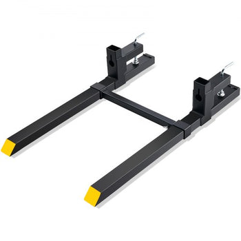 Pallet Forks, 2000 lbs Clamp on Pallet Forks, 43" Total Length Tractor Bucket Forks with Adjustable Stabilizer bar, Heavy Duty Pallet Forks for Tractor Attachments, Skid Steer, Loader Bucket