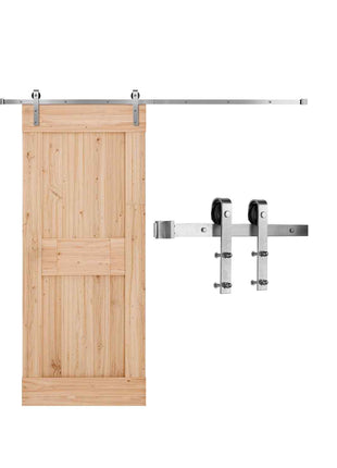 8FT Sliding Barn Door Hardware Kit, 330 LBS Weight Capacity, Compatible with 42 to 48 Inches Width & 1-3/8 to 1-3/4 Inches Thickness Single Sliding Barn Door, Durable Track & J-shape Roller