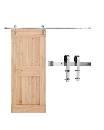8FT Sliding Barn Door Hardware Kit, 330 LBS Weight Capacity, Compatible with 42 to 48 Inches Width & 1-3/8 to 1-3/4 Inches Thickness Single Sliding Barn Door, Durable Track & J-shape Roller