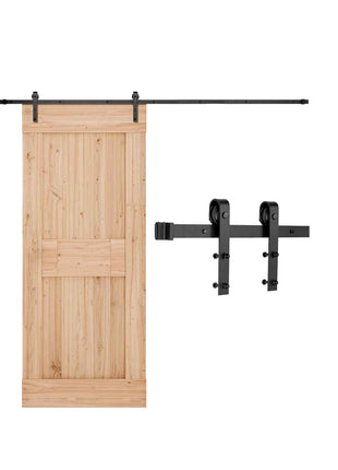 10FT Sliding Barn Door Hardware Kit, 330 LBS Weight Capacity, Compatible with 60 Inches Max Width & 1-3/8 to 1-3/4 Inches Thickness Single Sliding Barn Door, Durable Track & J-shape Roller,Black
